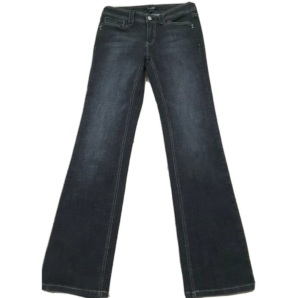 White House Black Market~Women's Size 4~Black Denim Boot Cut  Jeans "BLANC".
